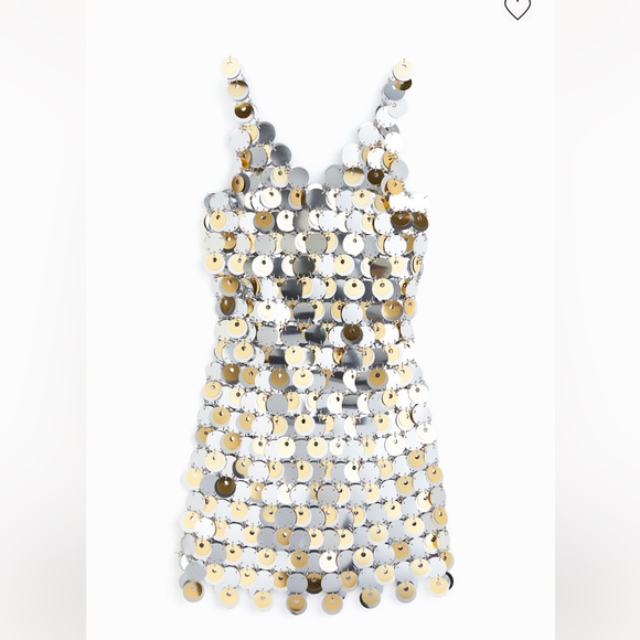 Rabanne H&M Sold Out Sequin Disc Mini Dress XS - Picture 5 of 6